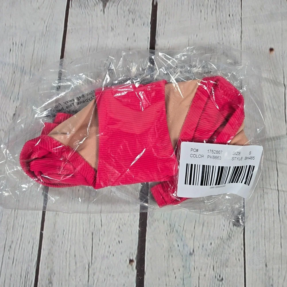 J. Crew Ribbed-trim hipster full-coverage bikini bottom in Wild‎ Hibiscus S NWT